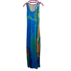Blue and Green Maxi Dress
